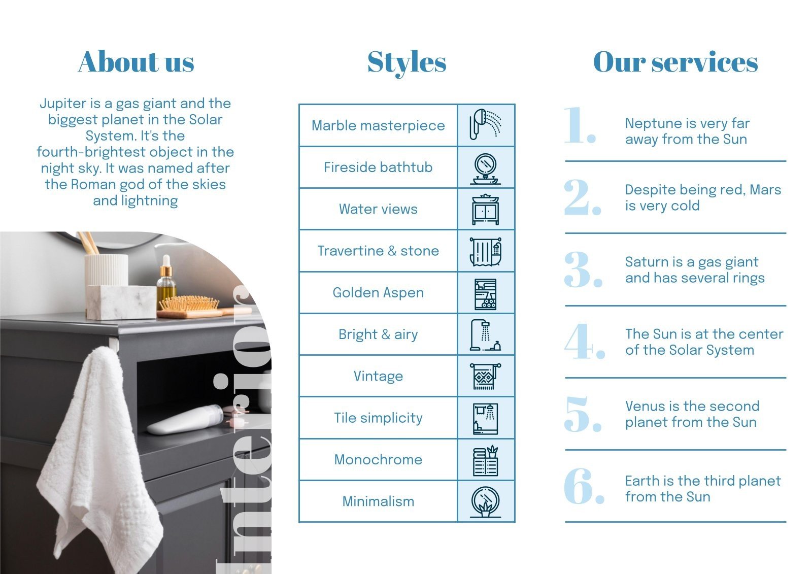 Bath Interior Design Brochure | Google Slides & PPT