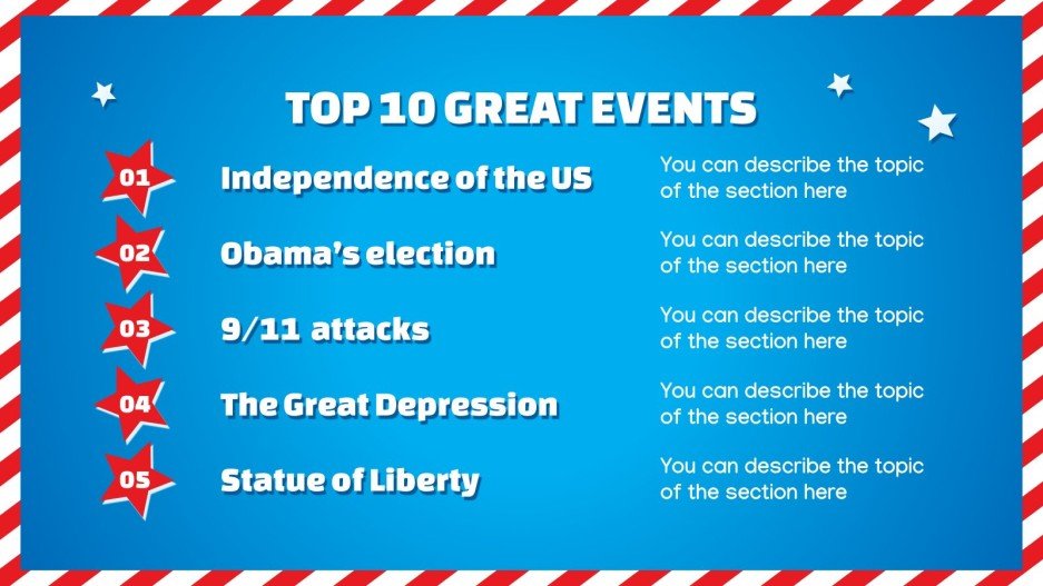 Top 10 Great Events in American History | Google Slides