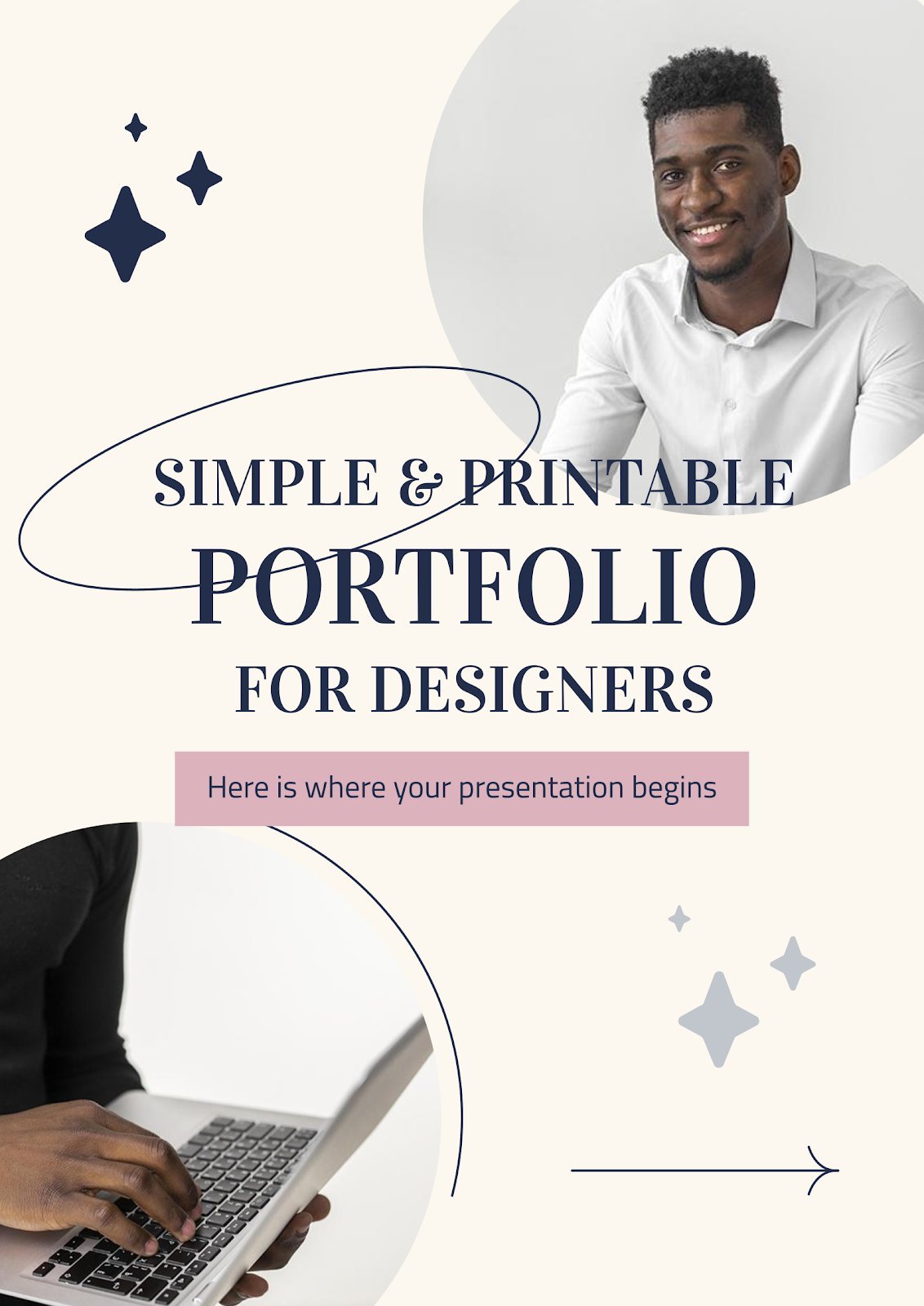 Simple & Printable Portfolio for Designers presentation template 