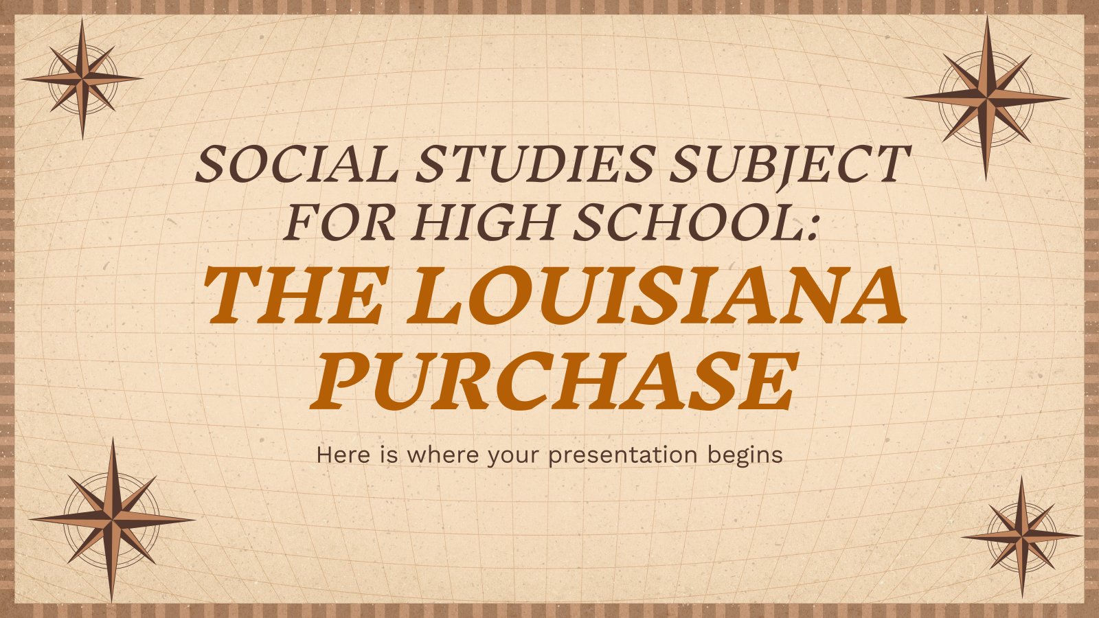 Social Studies Subject for High School: The Louisiana Purchase presentation template 