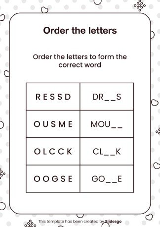 Printable Dyslexia Worksheets for Pre-K presentation template 