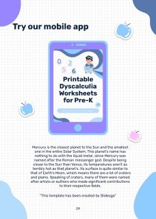 Printable Dyscalculia Worksheets for Pre-K presentation template 