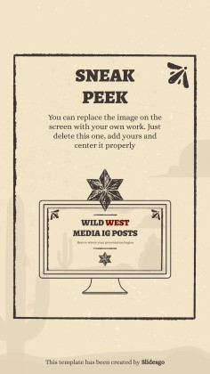 Instagram-Posts aus dem Wilder Westen Präsentationsvorlage