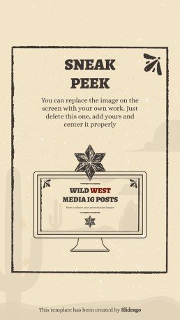 Instagram-Posts aus dem Wilder Westen Präsentationsvorlage