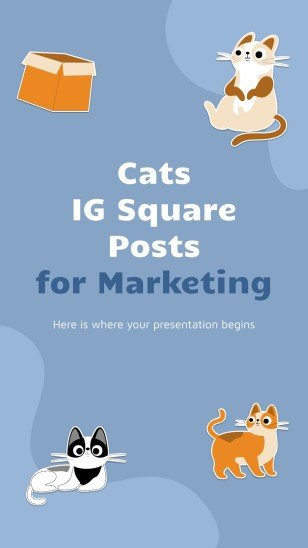 Instagram-Posts über Katzen für das Marketing Präsentationsvorlage
