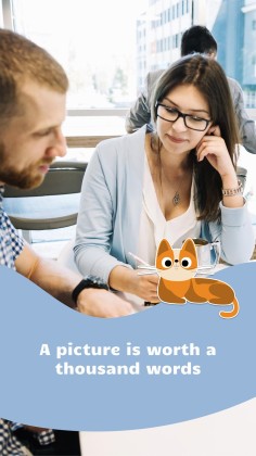 Instagram-Posts über Katzen für das Marketing Präsentationsvorlage