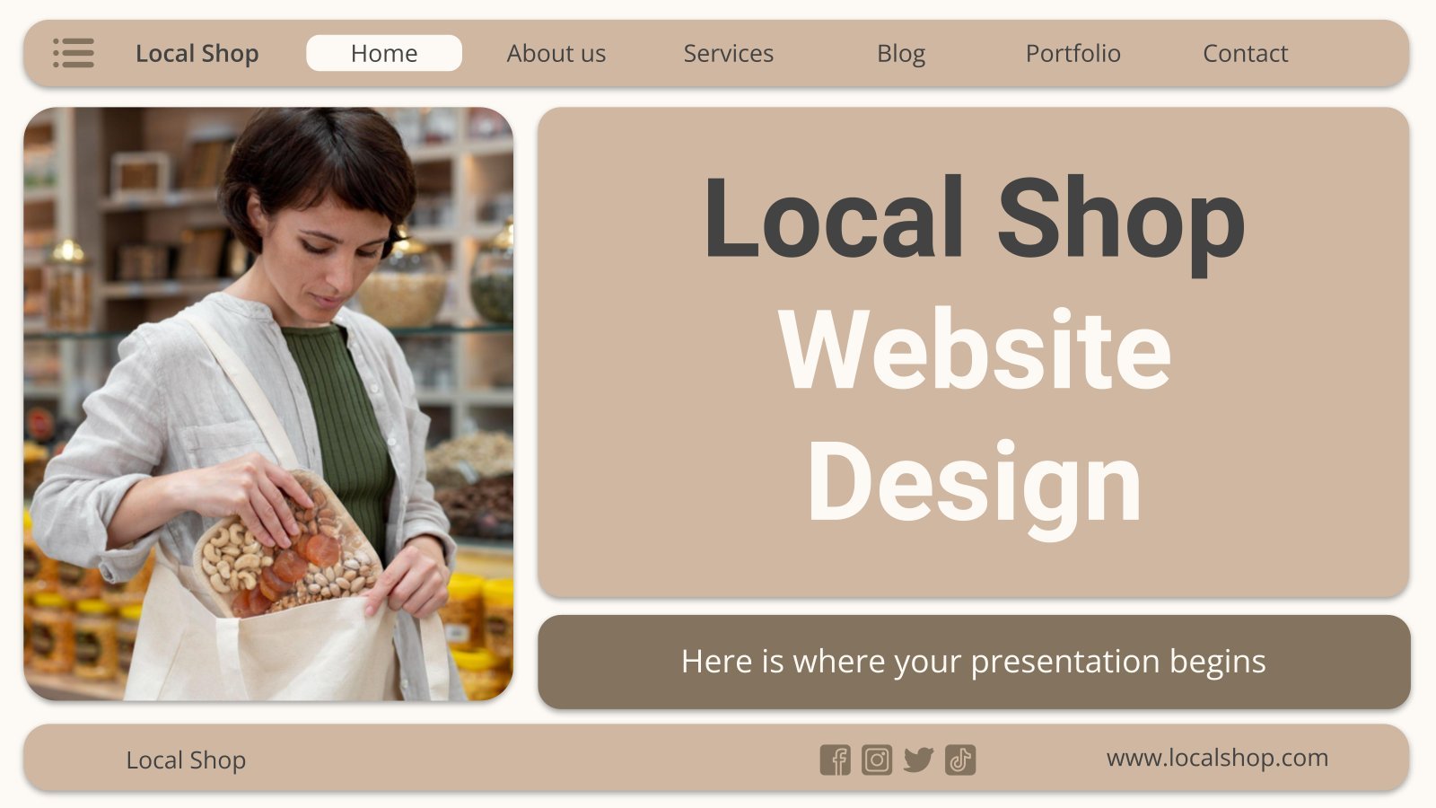 Local Shop Website Design presentation template 