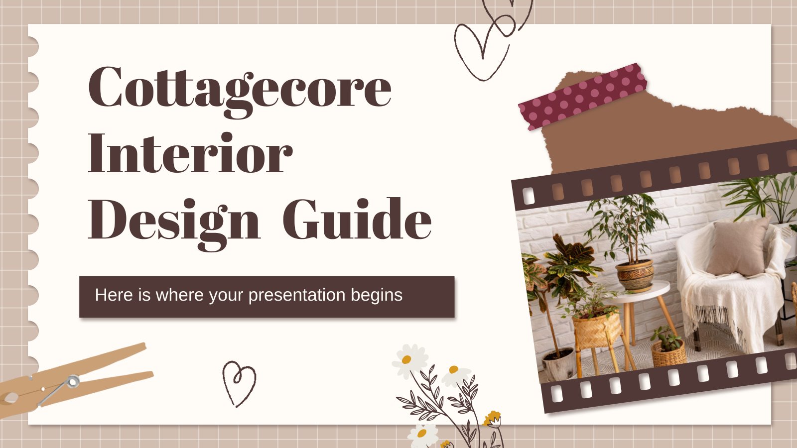 Cottagecore Interior Design Guide presentation template 