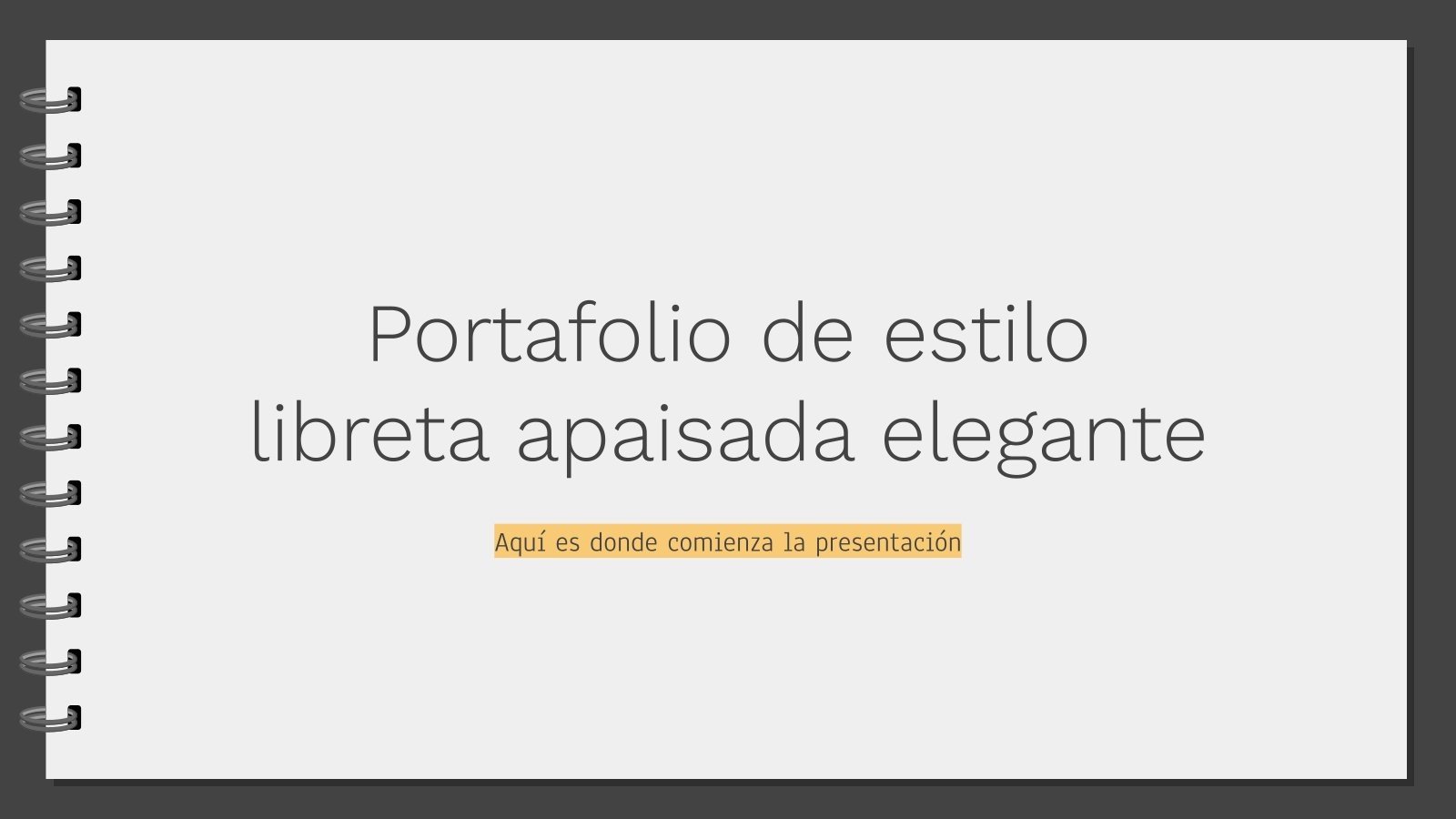 Elegant Style Oblong Notebook Portfolio | Google Slides & PPT
