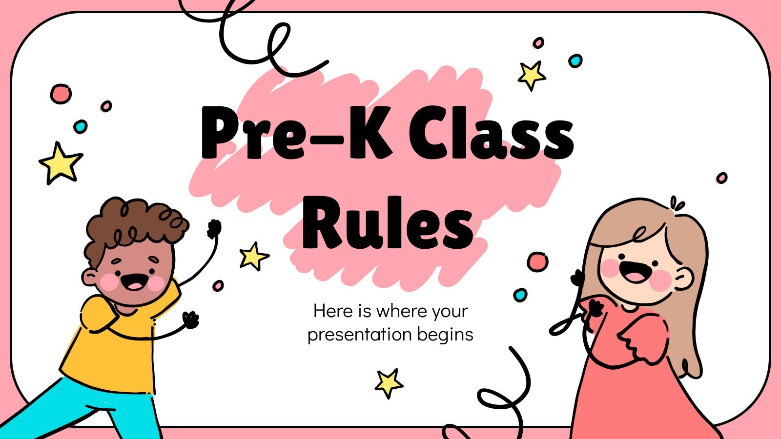 Pre-K Class Rules presentation template 