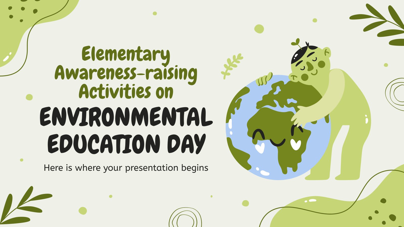 Plantilla de presentación Actividades en primaria para el Día de la Educación Ambiental