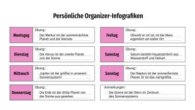 Persönliche Organizer Infografiken Präsentationsvorlage