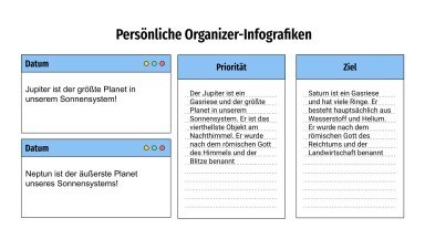 Plantilla de presentación Organizador personal - Infografías