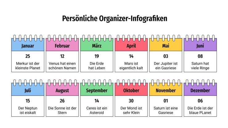 Modelo de apresentação Infográficos para agenda