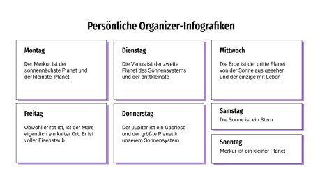 Persönliche Organizer Infografiken Präsentationsvorlage