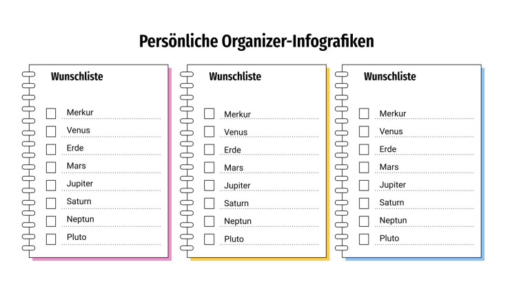 Personal Organizer Infographics presentation template 