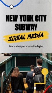 뉴욕 시 지하철 소셜 미디어 프레젠테이션 템플릿