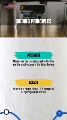 뉴욕 시 지하철 소셜 미디어 프레젠테이션 템플릿