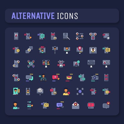 Dark Interface Social Media presentation template 