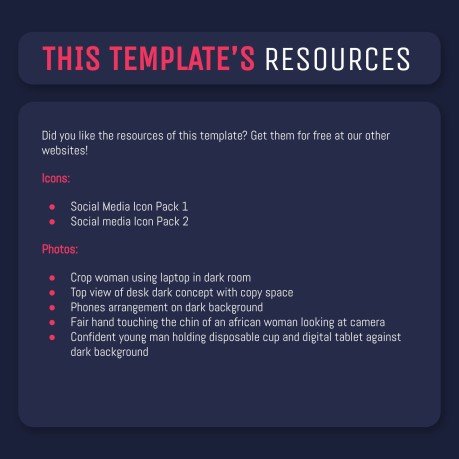 Dark Interface Social Media presentation template 