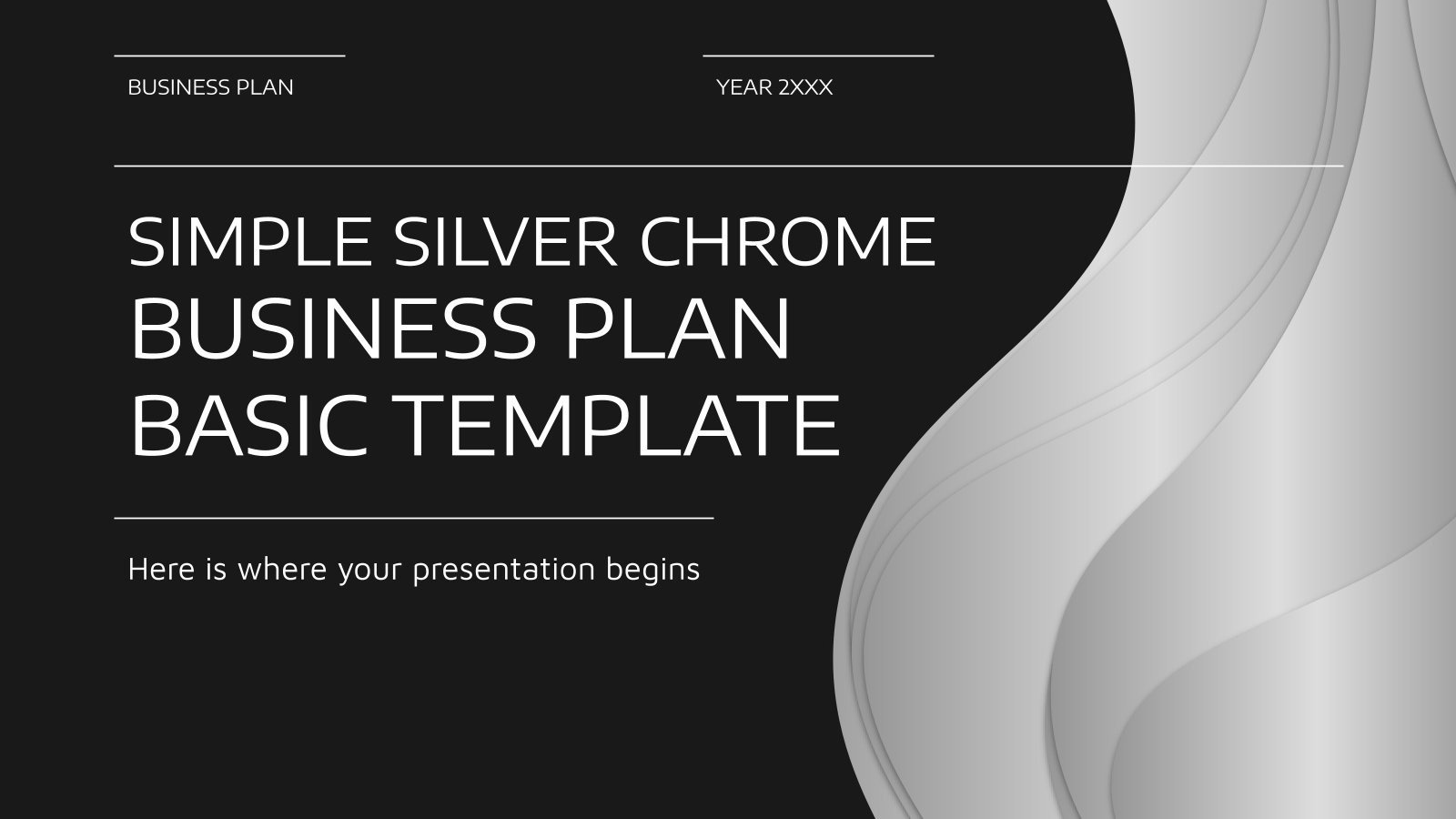Simple Silver Chrome - Business Plan Basic Template presentation template 