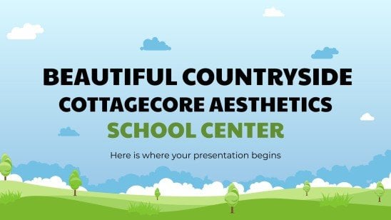 Modelo de apresentação Escola com estética cottagecore bonita