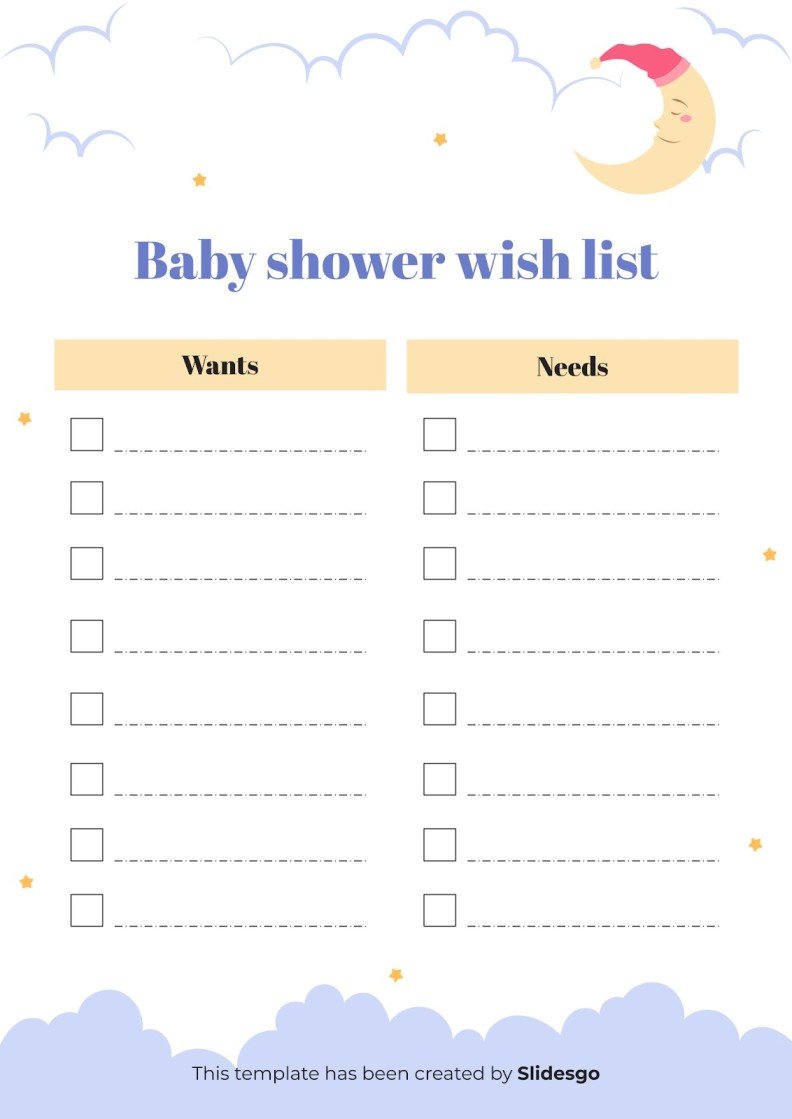 Baby Shower Wish List | Google Slides &amp; PowerPoint