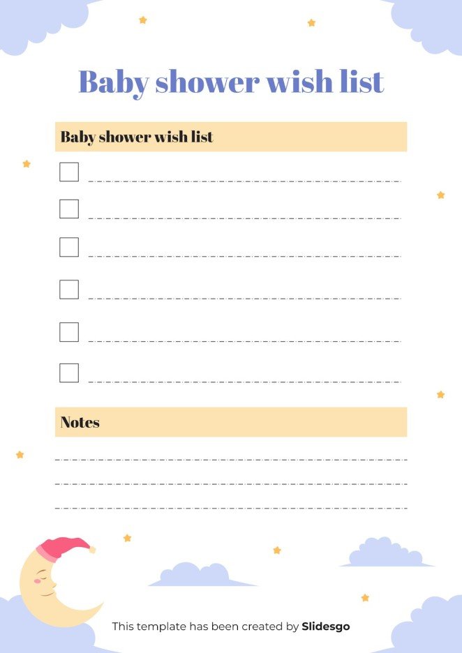 Baby Shower Wish List Google Slides & PowerPoint