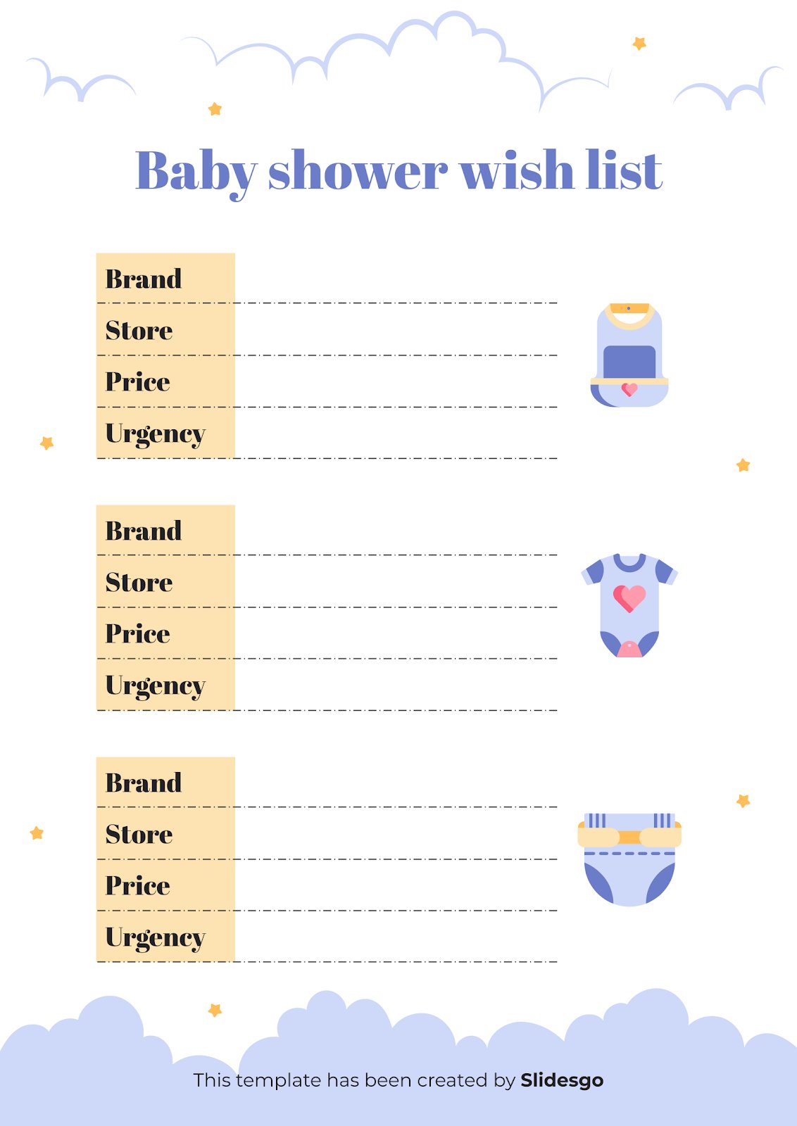 Baby Shower Wish List Google Slides & PowerPoint