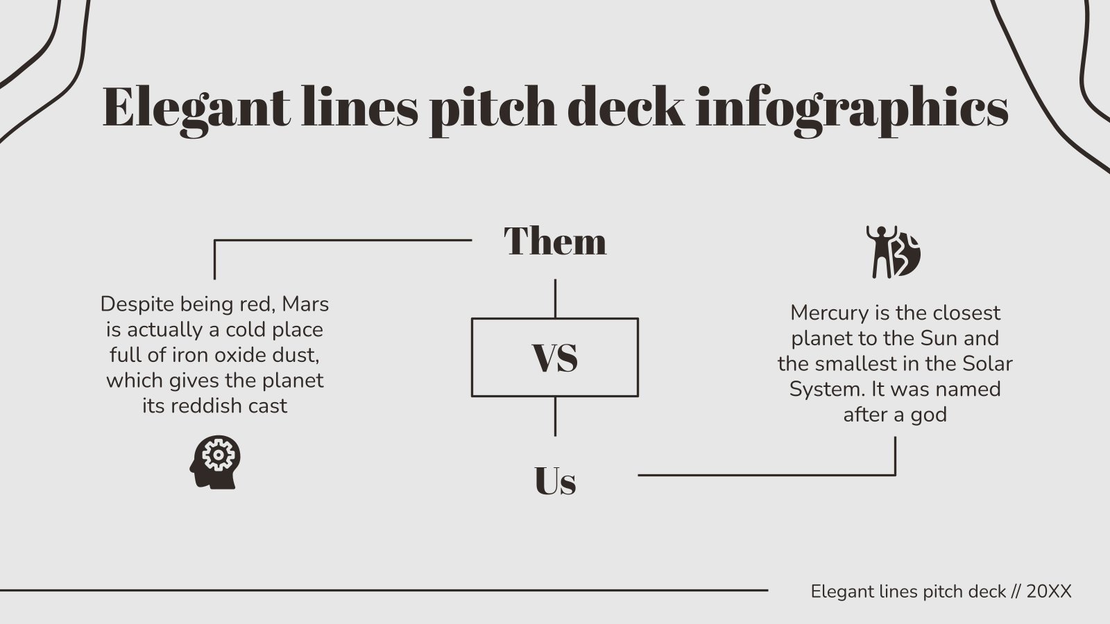 Elegant Lines Pitch Deck Infographics | Google Slides & PPT
