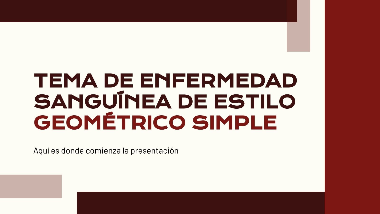 Plantilla de presentación Tema de enfermedad sanguínea de estilo geométrico simple
