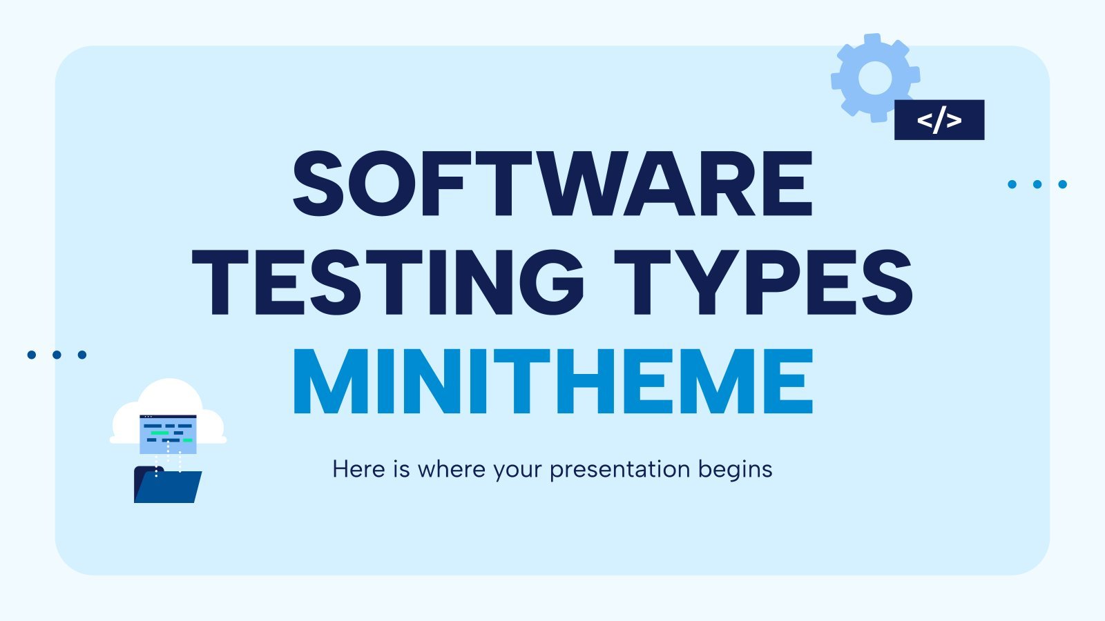 Modelo de apresentação Minitema de tipos de testes de software