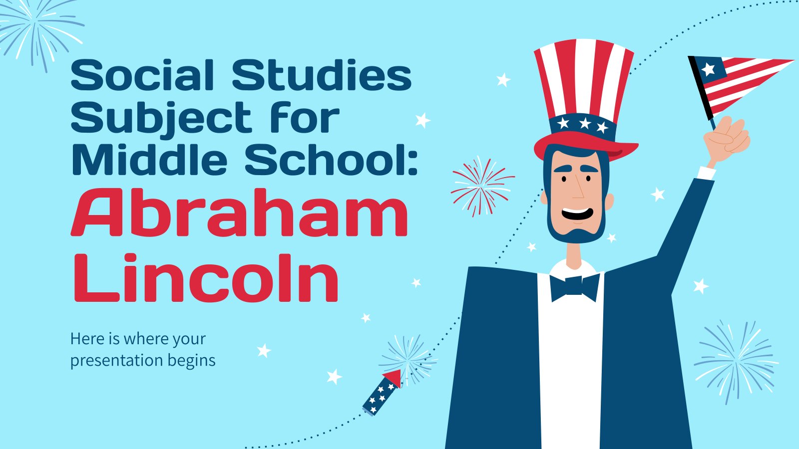 Social Studies Subject for Middle School: Abraham Lincoln presentation template 