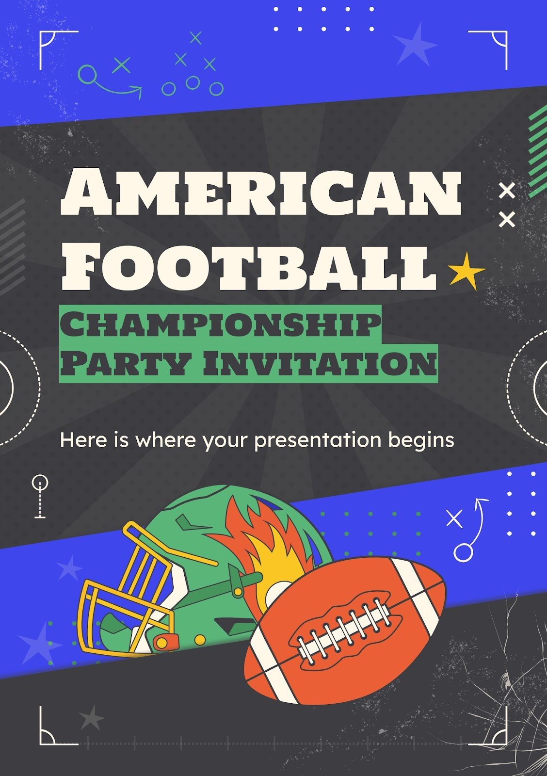 American Football Championship Party Invitation