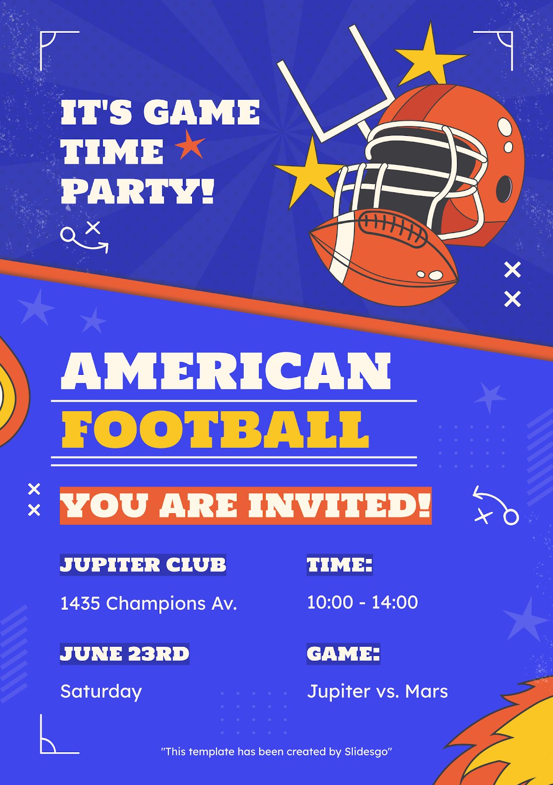 American Football Championship Party Invitation