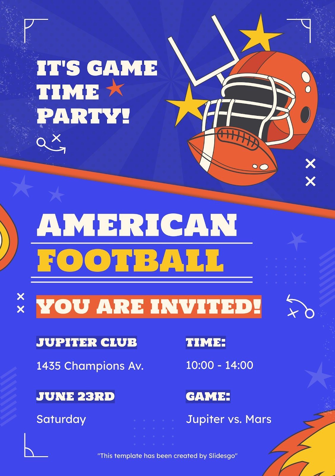 American Football Championship Party Invitation