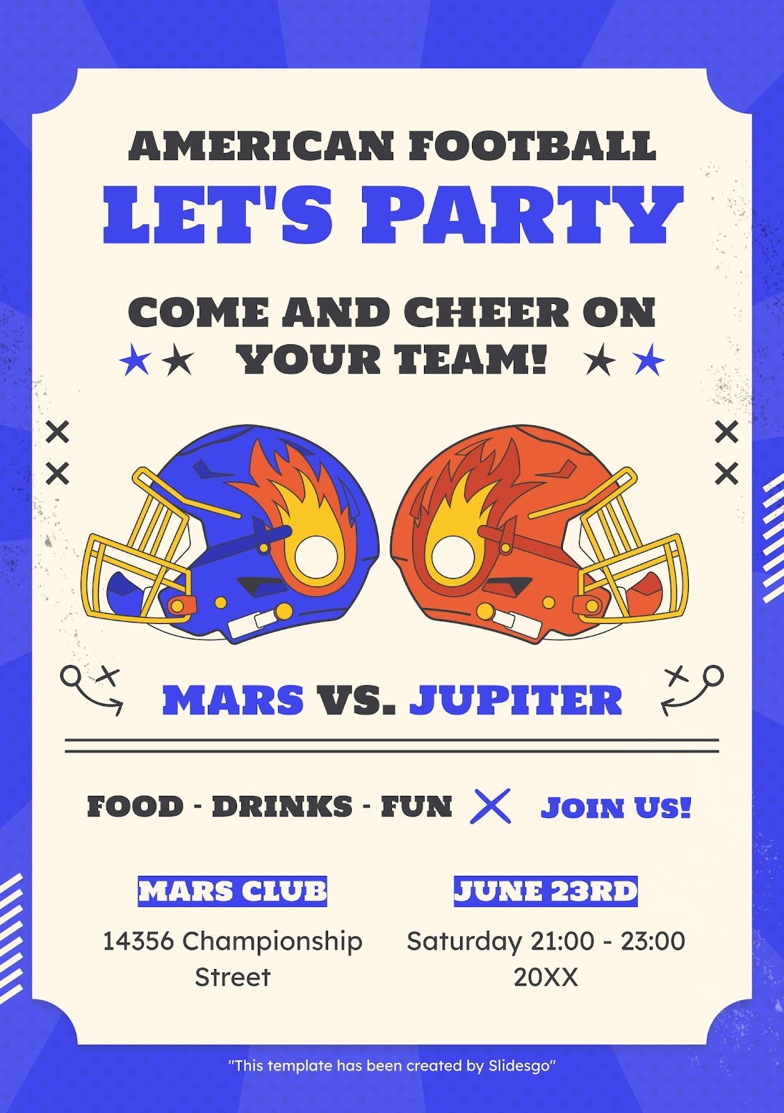 American Football Championship Party Invitation