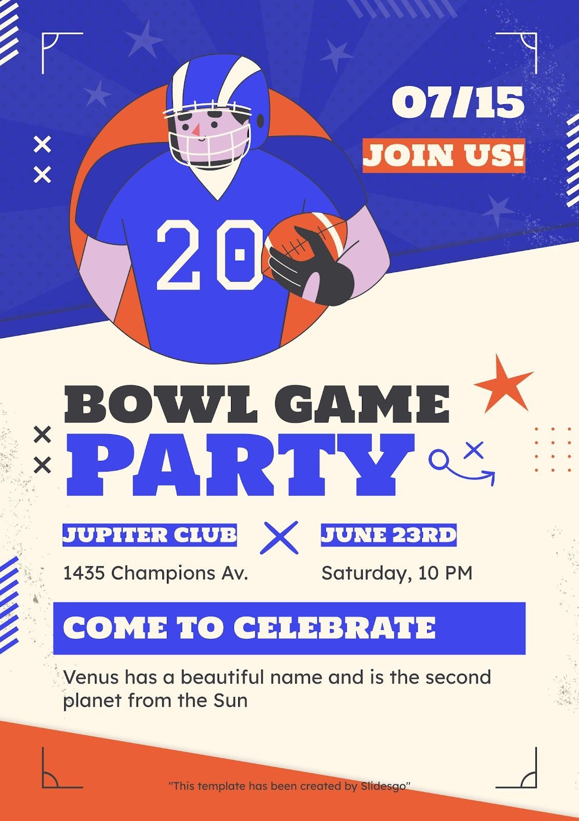 American Football Championship Party Invitation