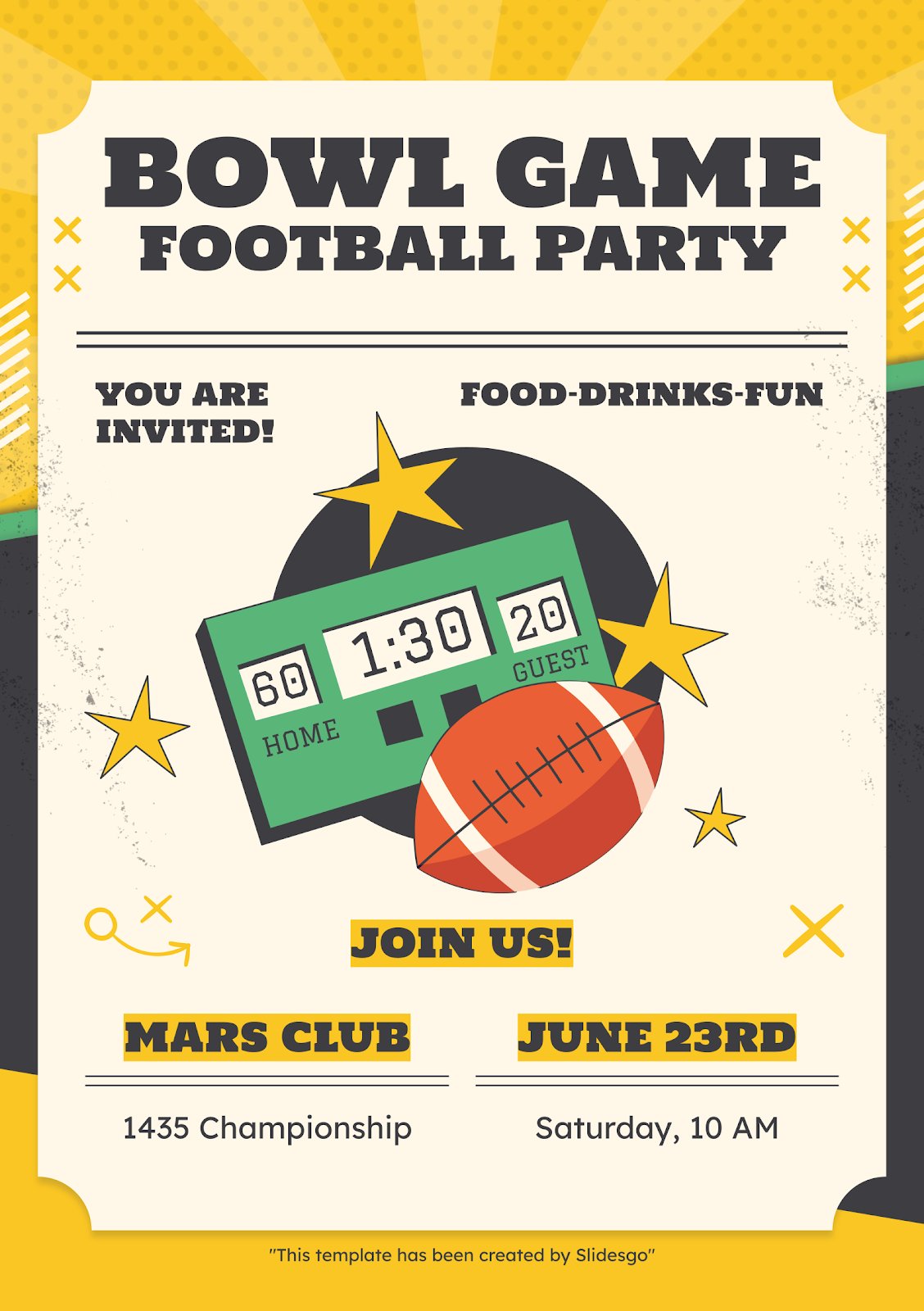 American Football Championship Party Invitation