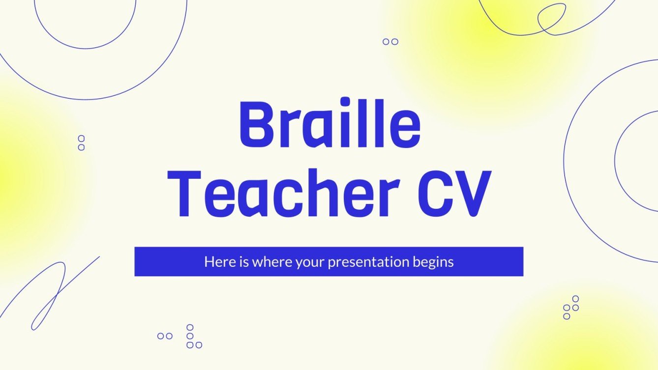 Braille Teacher CV Google Slides & PowerPoint