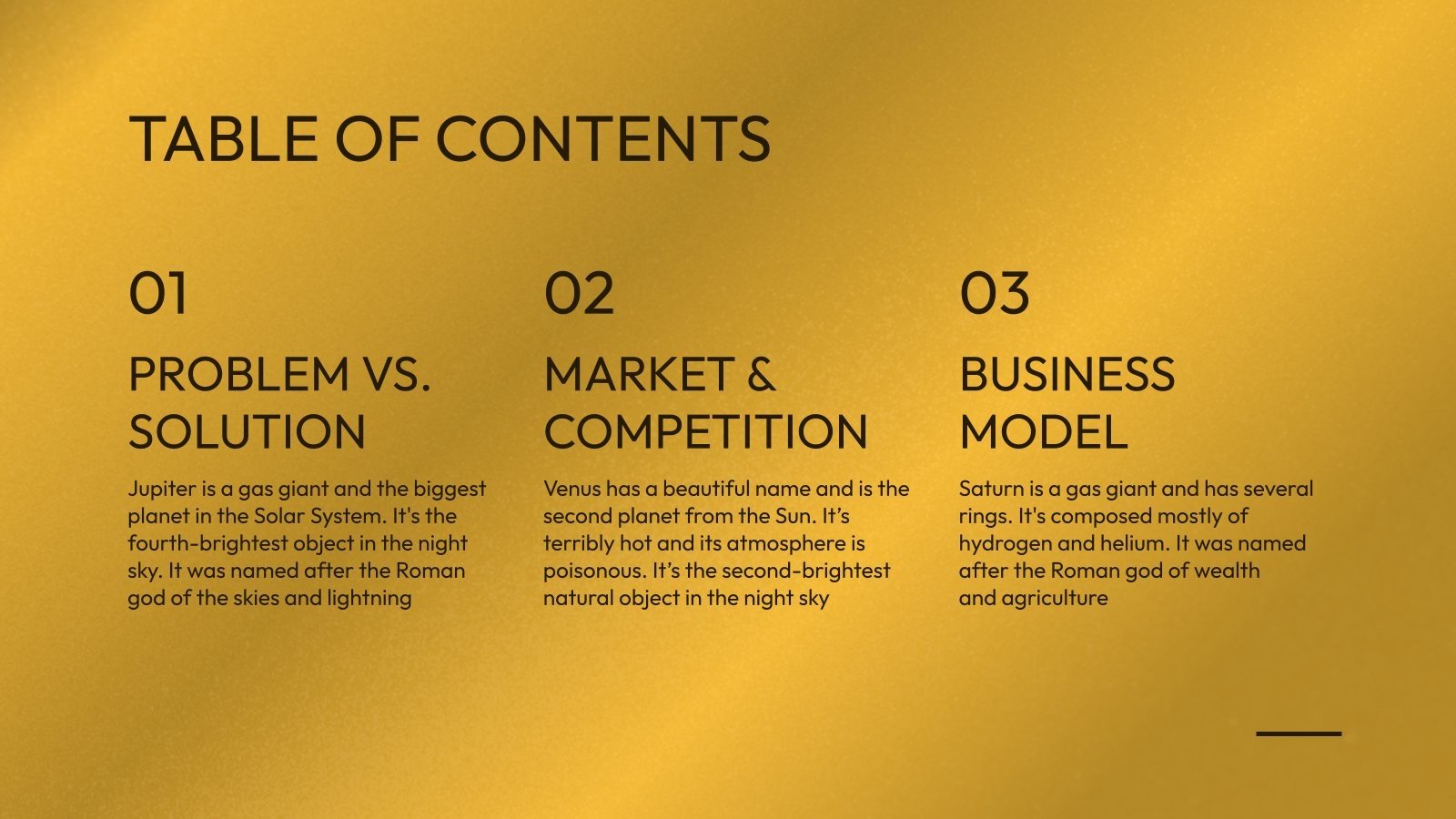 Simple Golden Chrome Pitch Deck Basic Template