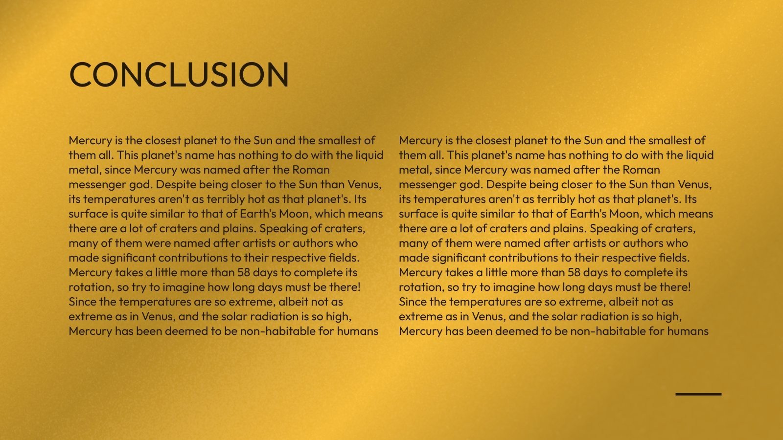 Simple Golden Chrome Pitch Deck Basic Template