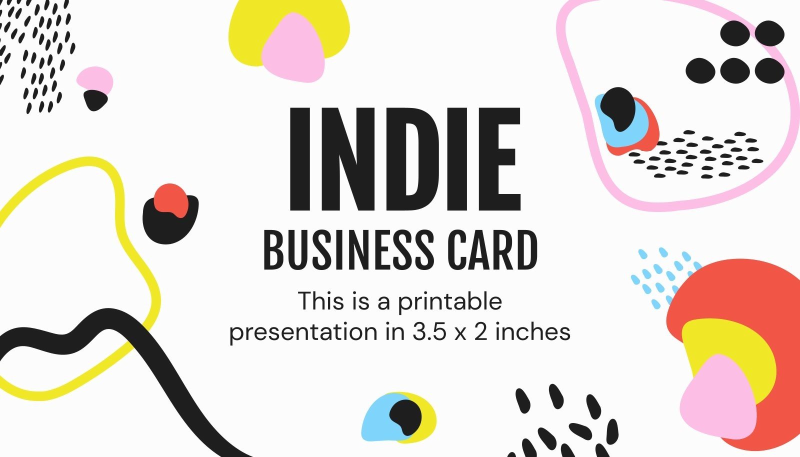 Carte de visite indie Modèles de présentation