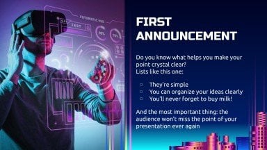 Cyber-Futuristic Cosplay Newsletter presentation template 