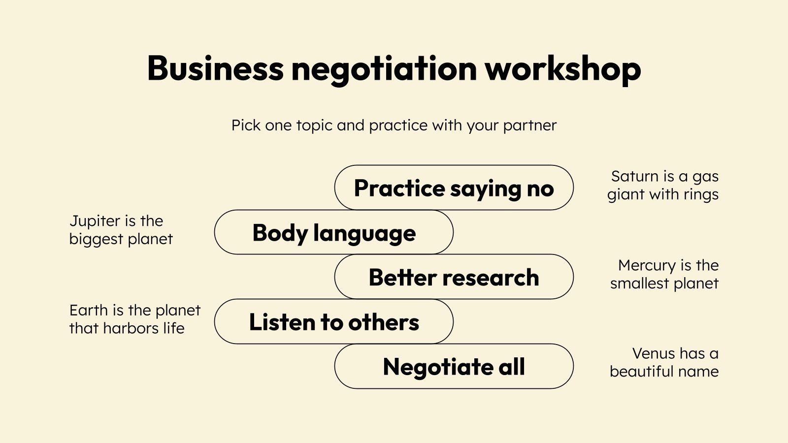 Business Negotiation Infographics Google Slides
