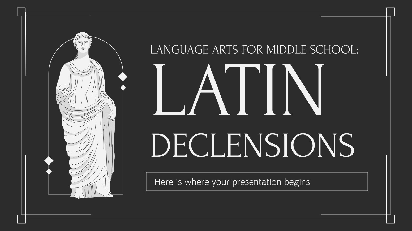 Language Arts for Middle School: Latin Declensions presentation template 