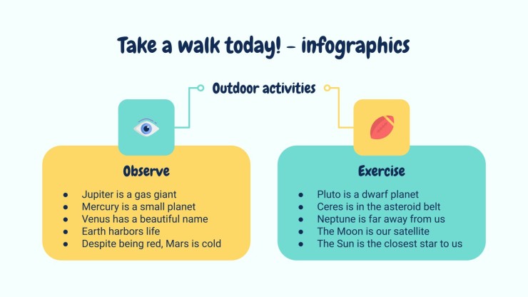 Take a Walk Today! Infographics presentation template 