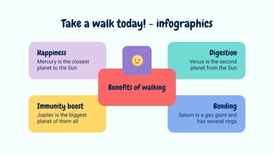 Modelo de apresentação Dê um passeio hoje! - infográficos