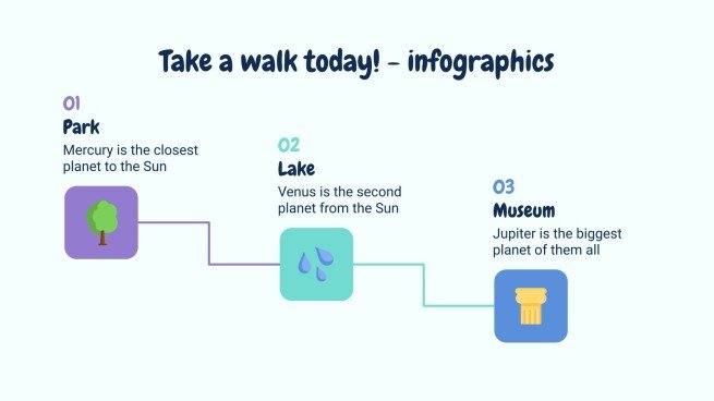 Modelo de apresentação Dê um passeio hoje! - infográficos