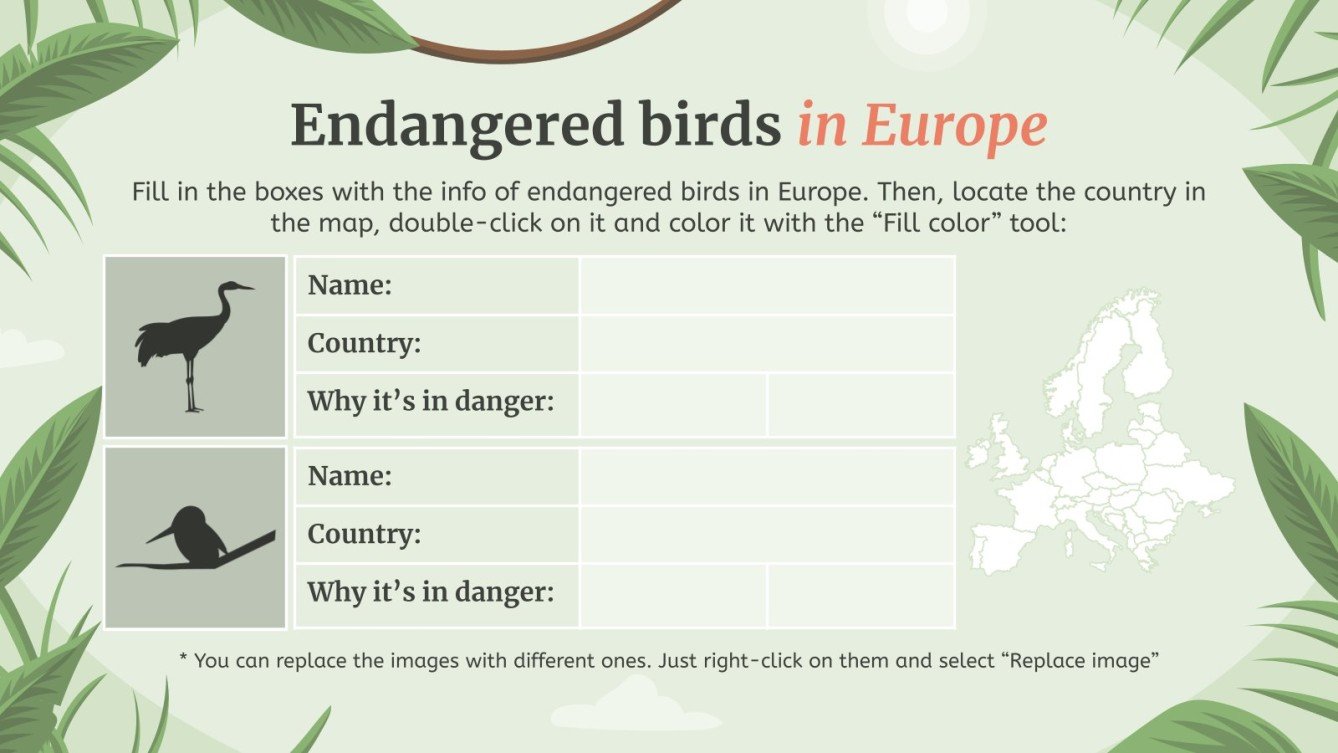 Environmental Science Activities Endangered Bird Species